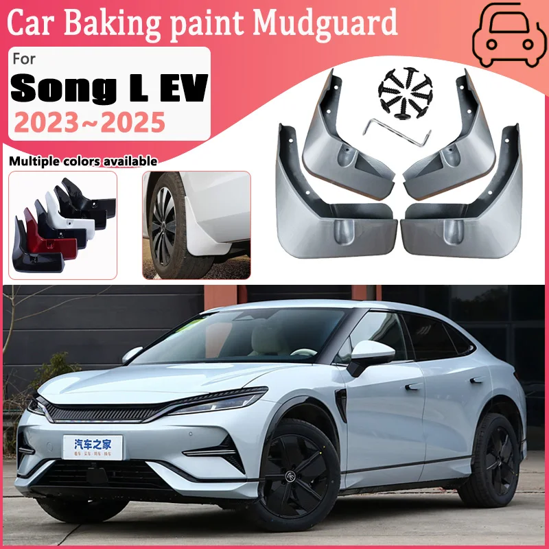 

4x Mudguards for BYD Song L EV 2023~2025 Front Wheel Fender Baking Paint Mud Flaps Guard Splash Protect Car Mudflaps Accessories
