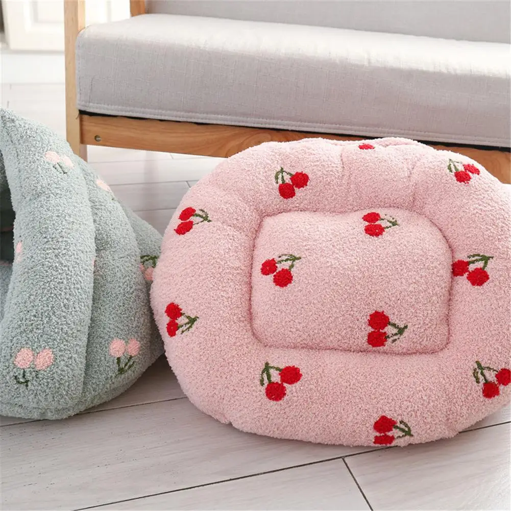 Warm Soft Puppy Nest Kennel Deep Sleep Cat Cushion House Kitten Sleeping Bag Basket For Small Dogs Cats Winter Plush Pet Bed