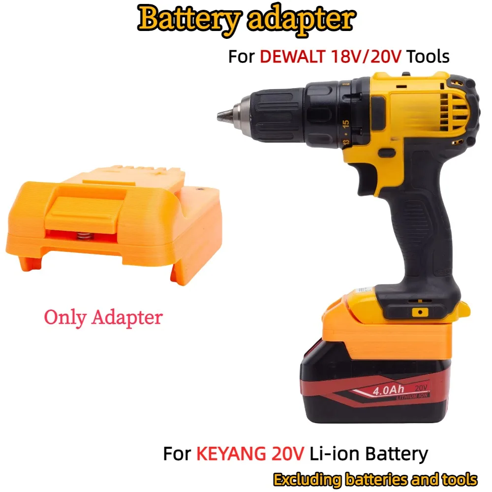 

Адаптер аккумулятора для преобразователя литий-ионной батареи KEYANG 20 В в аксессуар для аккумуляторных электроинструментов DEWALT 18 В/20 В (только адаптер)