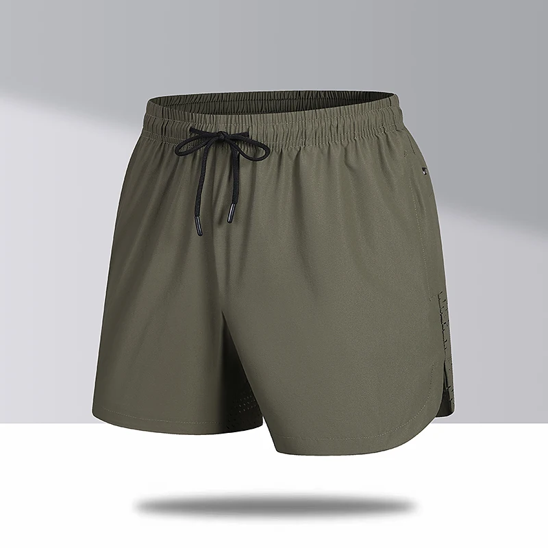 

Мужские летние пляжные шорты из дышащего шелка Dry Ice, свободного кроя, больших размеров, для бега и повседневной носки