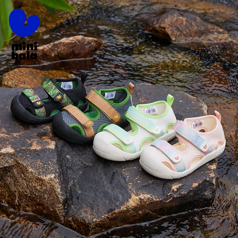 Mini Bala Sports Sandals Unisex Kids River Trekking Shoes Summer Children\'s Quick-dry Mesh 2025 New Version Fashionable