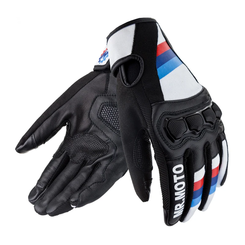 

Motorcycle gloves spring and summer thin breathable riding gloves protective gear anti-drop locomotive racing gloves