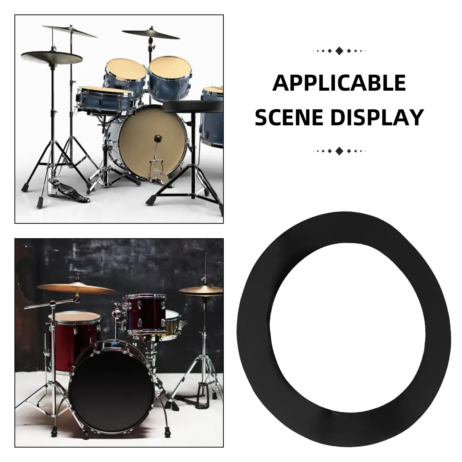 Bass Drum Hole Protector Ring Minimalist Design Self Adhesive Pet Material Kick Drum Hoop Guard Opening Buffer Ring Percussion