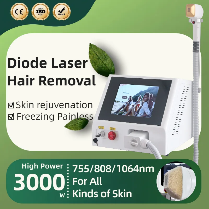 808nm Portable Diode Laser Hair Removal Machine 3Wavelengths 755NM 808NM 1064NM Permanent Painless Wholesale Price