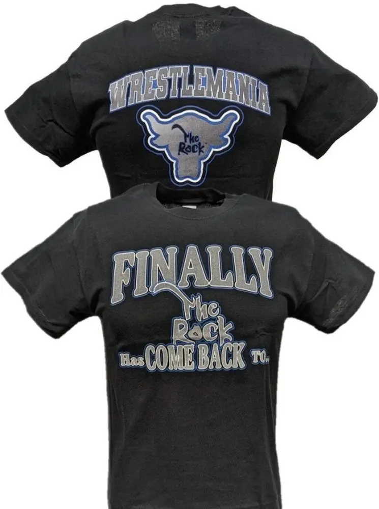

2025 HOT SALE T SHIRTS Finally The Rock Has Come Back To Wrestlemania T-Shirt 00009502#A Wrestling Sports TEE Famous Wrestler F