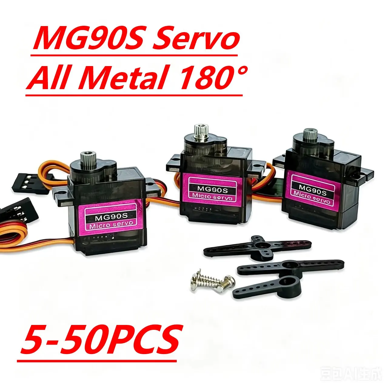 MG90S Servo 5/10/20/40Pcs All Metal Gear 9g SG90 Upgraded Version For Helicopter Plane Boat Car Trex 450 RC Robot 180 360 Degree