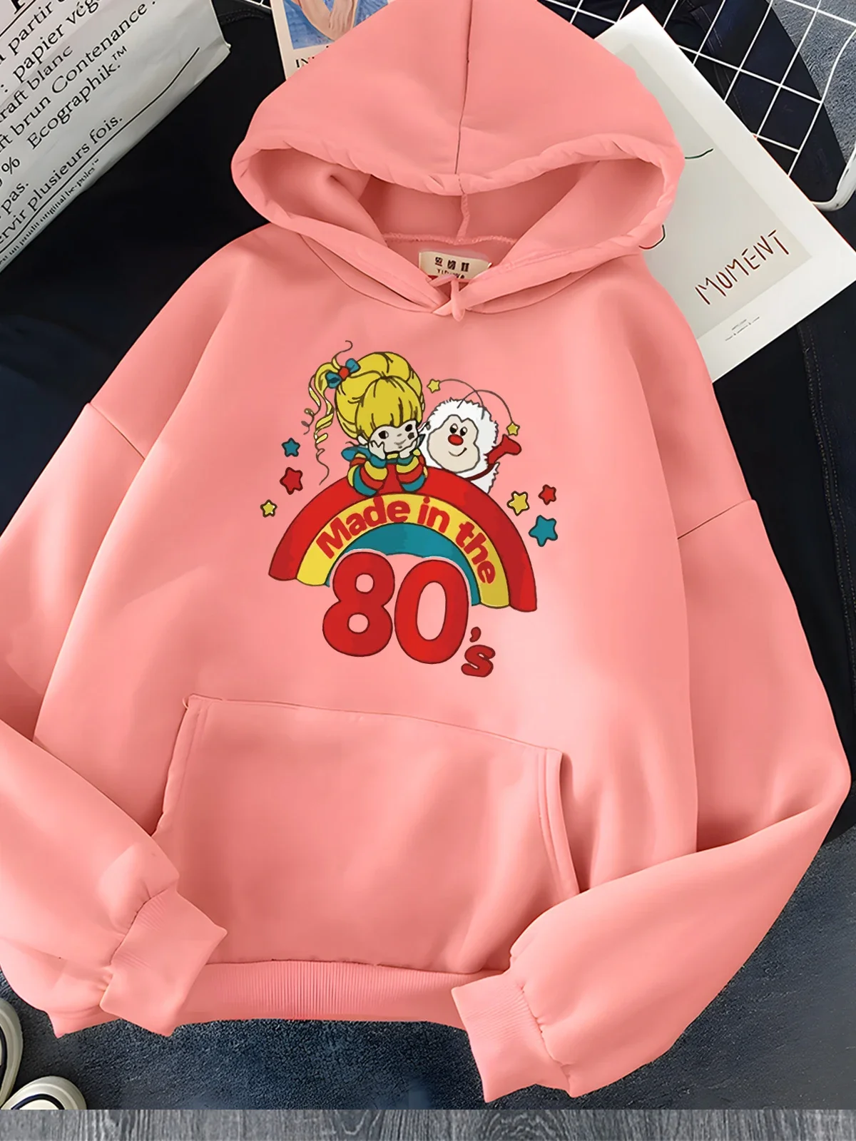 سترة بغطاء للرأس مطبوعة برسوم كارتونية كاواي للنساء، ملابس رياضية كاجوال ناعمة، سترة نسائية دافئة، قمصان للسيدات #5