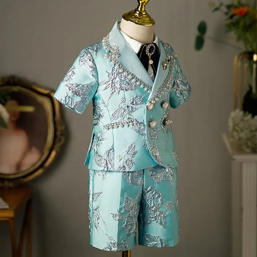 Children's Suit 2023 New Fashion Stage Boys' Piano Performance Clothes Wedding Birthday Baptism Party Prom Dress For Eid A2175