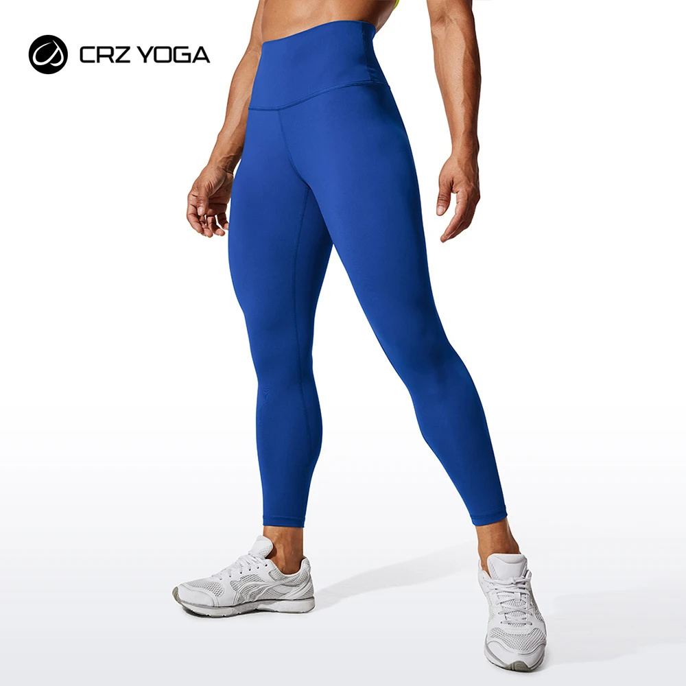 CRZ YOGA Leggings femininas de compressão com sensação abraçada, 25 polegadas de espessura, cintura alta, controle de barriga, leggings de treino