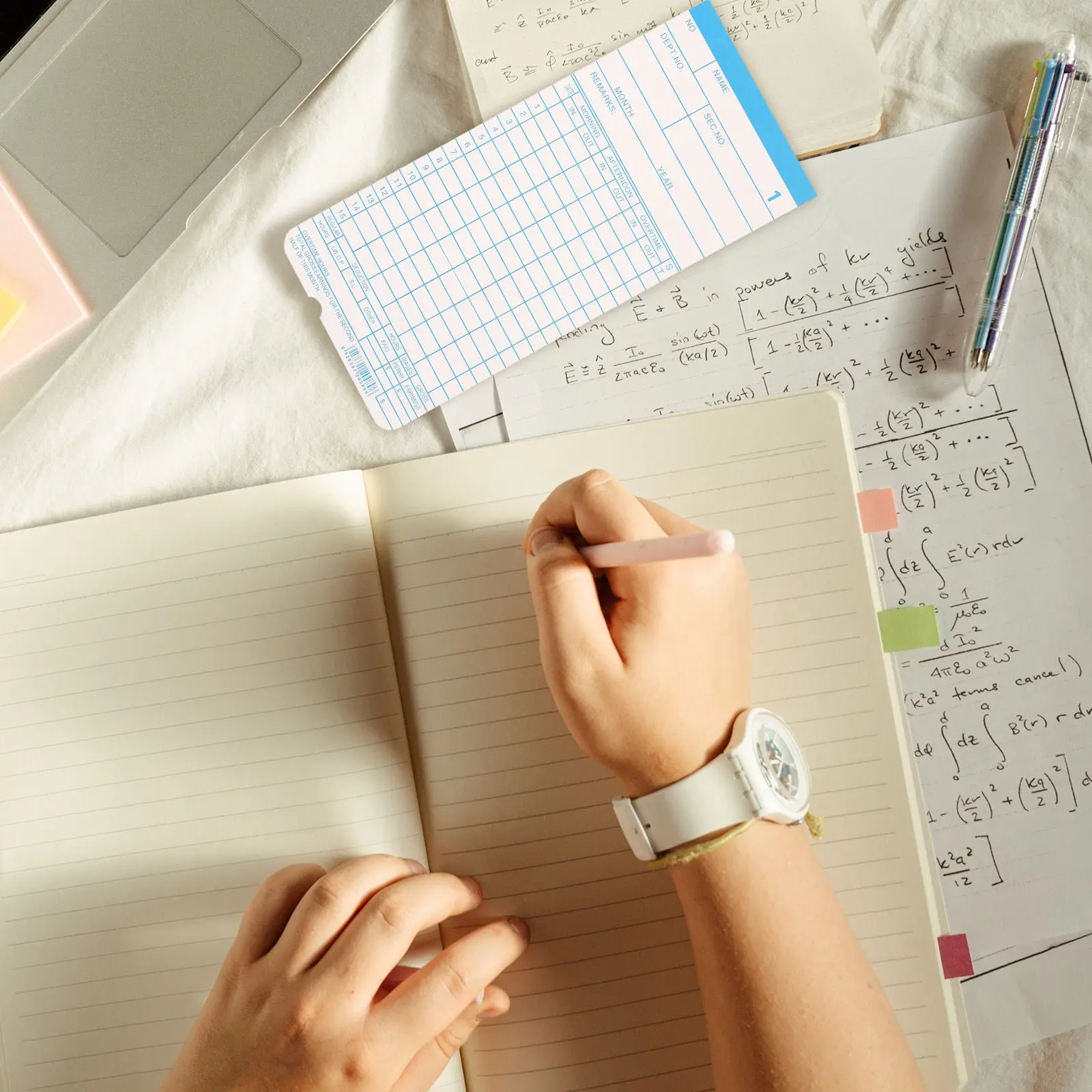 Double Sided Attendance Paper Weekly Timecards English Microcomputer Office Supplies Employee Tracking