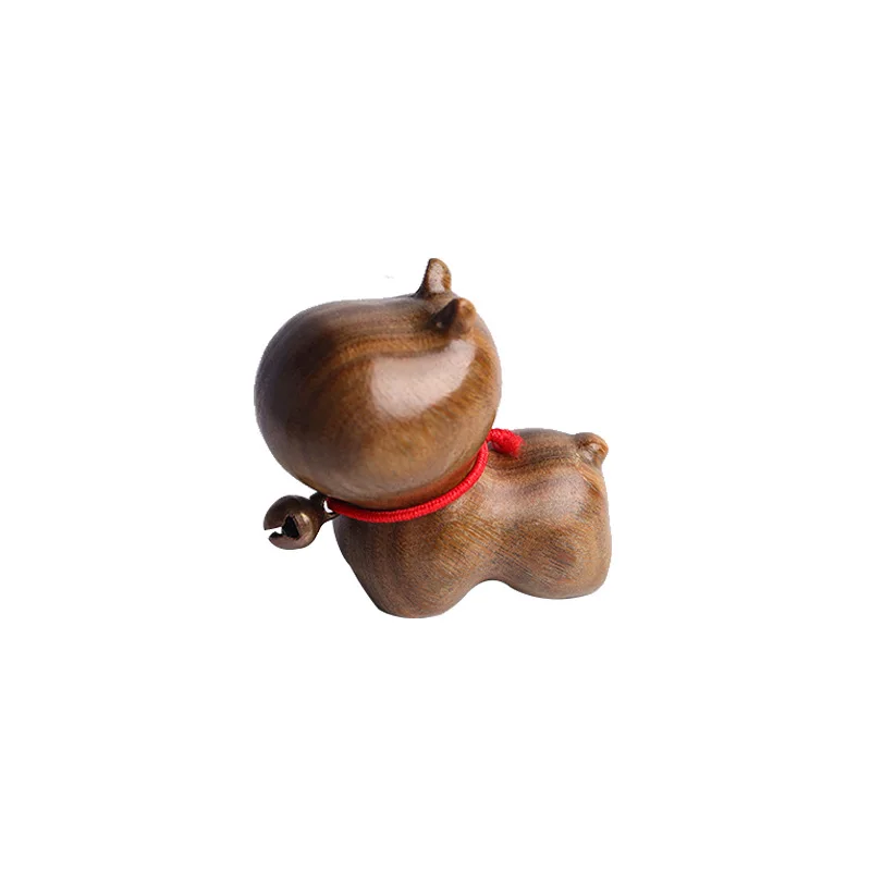 Carving Schattige Huisdier Mini Nijlpaard Desktop Kleine Ornamenten Schattige Creatieve Mini Houten Culturele Artefact Verjaardag Kleine Geschenken