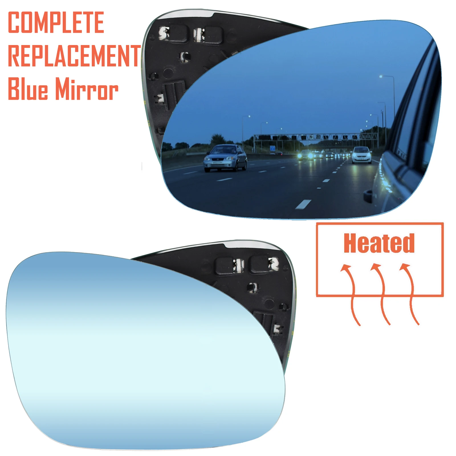 For VW Golf GTI Jetta 5 MK5 06-10 Passat B6 Left & Right Side Mirror Glass Blue Rear View Rearview Exterior Wide Angle Car Parts