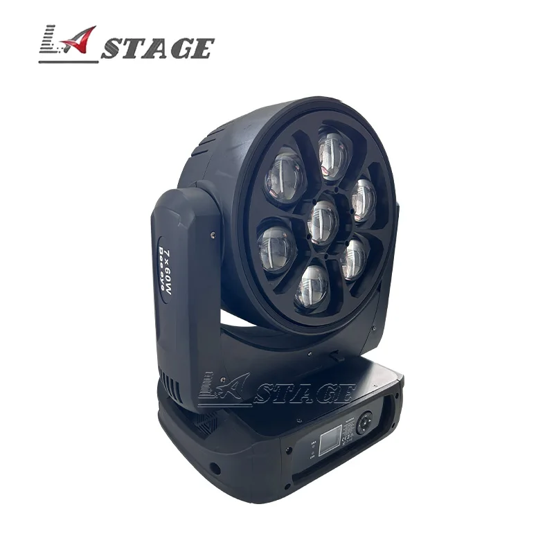 7x60W RGBW LED Big Eye beam wash stage light DMX Dj Equipment Disco Nightclub Pixel LED Wash Zoom mobile head