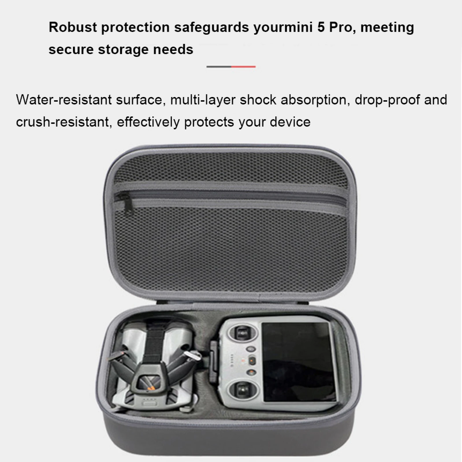 

Carrying Case for DJI Mini 5 Pro, PU Waterproof Travel Hard Case EVA Storage Bag for RC N3/RC2 Remote Controller and Accessories