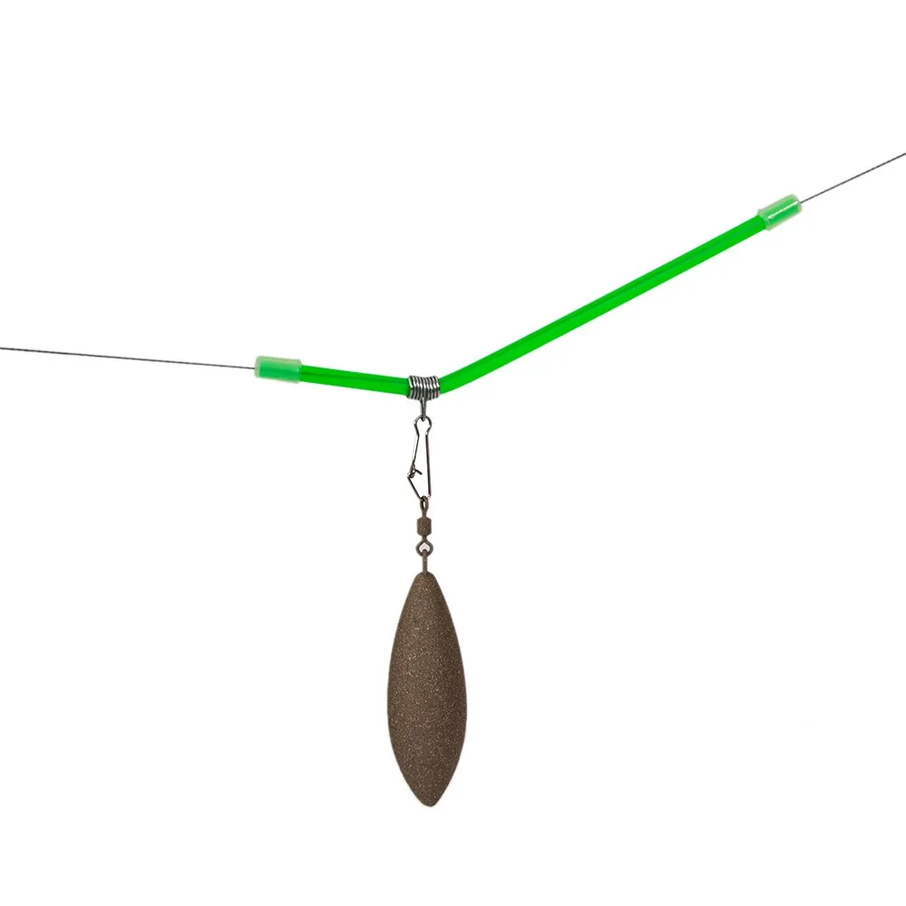 20 Pcs Sea Fishing Anti Tangle Feeder Boom Luminous Green ABS Anti Tangle Booms With Snaps Tube Balance Connector