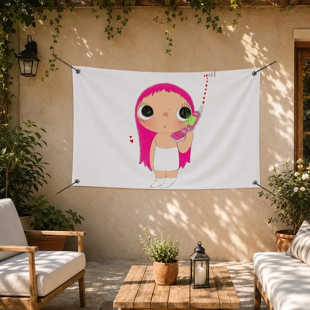 Cute Character Yuy  Flags Room Bedroom Home Outdoor Wall Hanging Concert Printed Background Decoration Art Banne