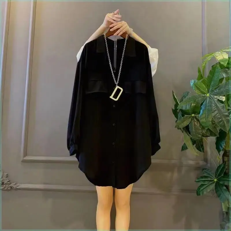 Women's Clothing 2024 Spring/Summer New Popular Item Lapel Long Sleeved Double Pocket Cover Loose Slimming Shirt Top For Women