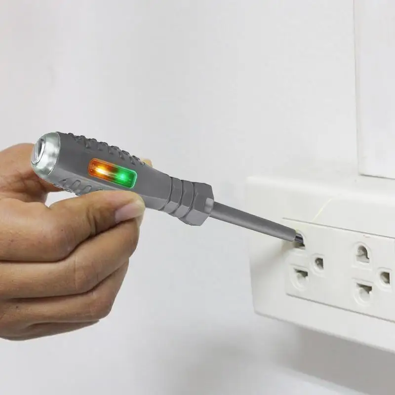 Bolígrafo eléctrico de inducción, bolígrafo de prueba multiusos de alta resistencia, destornillador magnético con voltímetro de luz de doble Color, Detector de potencia