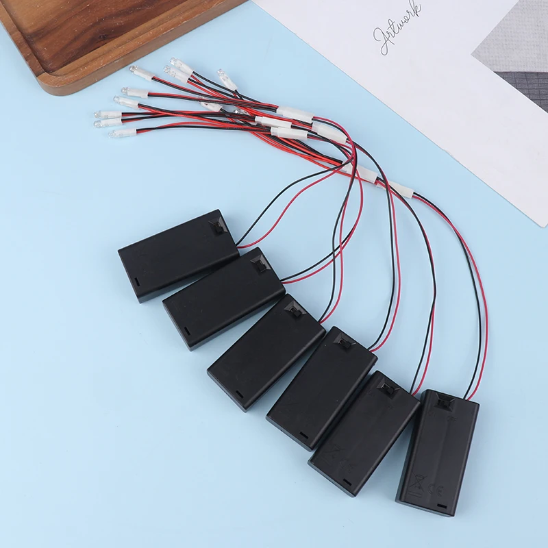 1Set New LED Lamp Beads Small Night Light No. 5 Battery Small Bulb DIY Creative Model Light Battery Holder With ON-OFF Switch