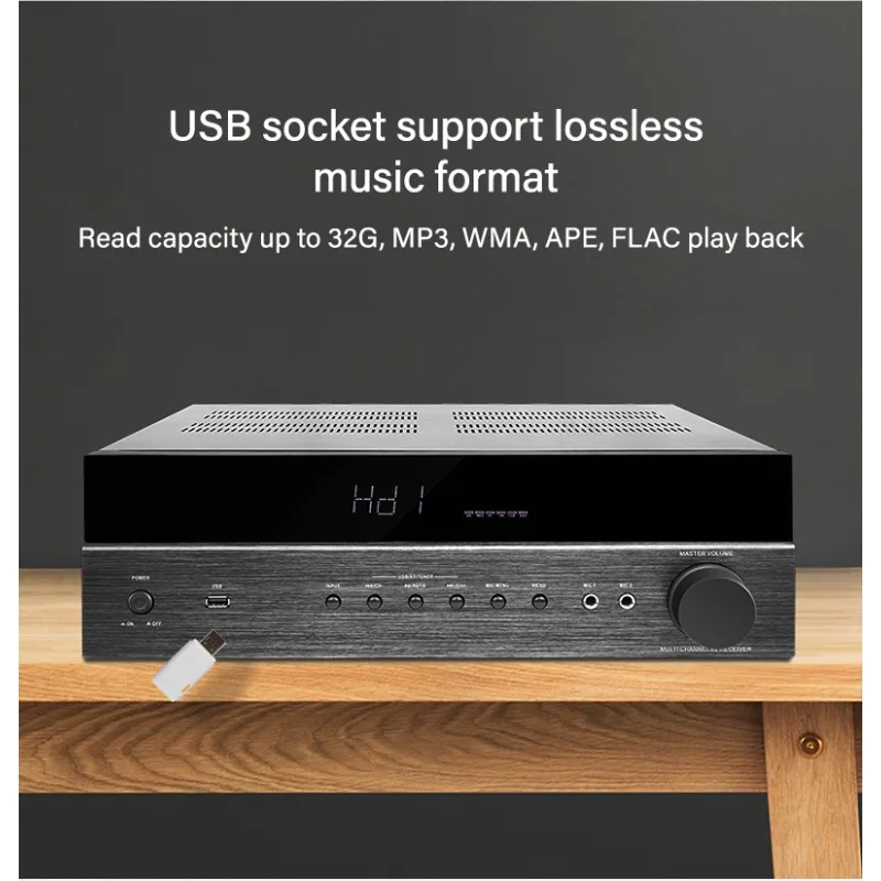 

New Design HiFi Stereo 5.1 Channel Home Theater Audio Amplifier System AV-6188HD