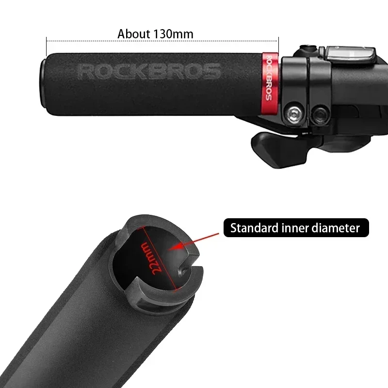 ROCKBROS Sponge MTB Grips With Dust Plug Ultralight Bicycle Handlebar Cover Anti-skid Cozy Bike Handle Alloy Cycling Accessories
