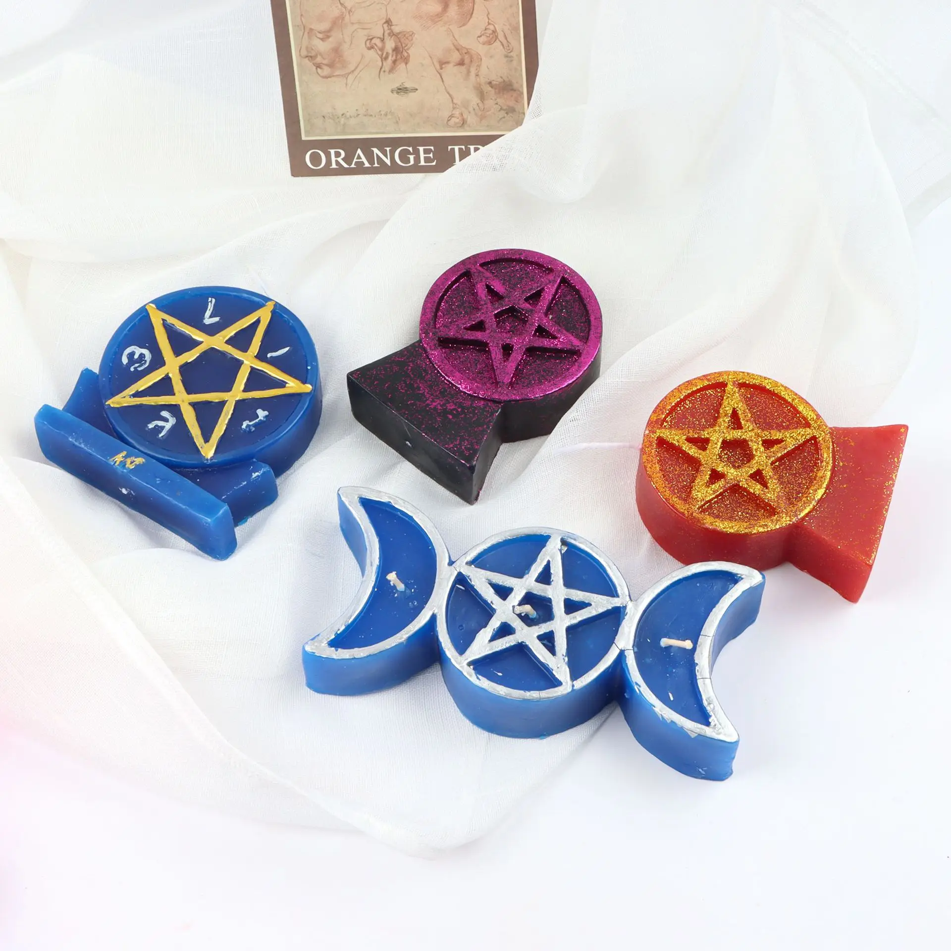 Ritual Pentagram Candle Silicone Mold for Handmade Chocolate Decoration Gypsum Aromatherapy Soap Resin Candle Silicone Mould