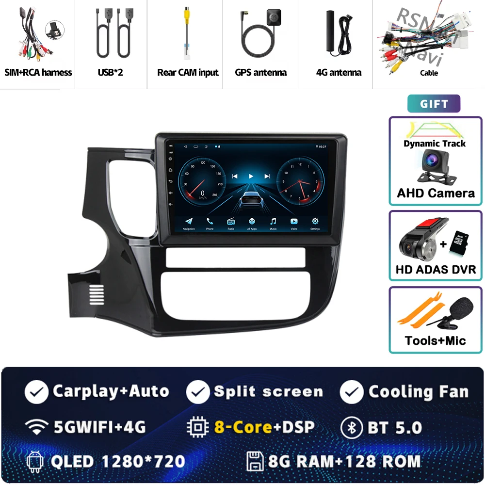 Android 15 Voor Mitsubishi Outlander 3 GF0W GG0W 2012-2018 Stereo Autoradio Multimedia Video Player GPS AI Voice CarPlay