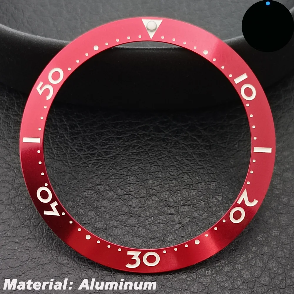 38mm ceramic bezel aluminum bezel suitable for 40mm case sub NH35 case  tilted blue-green luminous bezel watch accessories