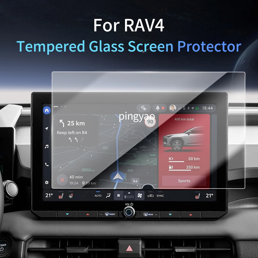 

Автомобильная наклейка, защитная пленка для экрана, навигационный дисплей, закаленное стекло, защитная пленка для автомобиля для 26 TOYOTA RAV4