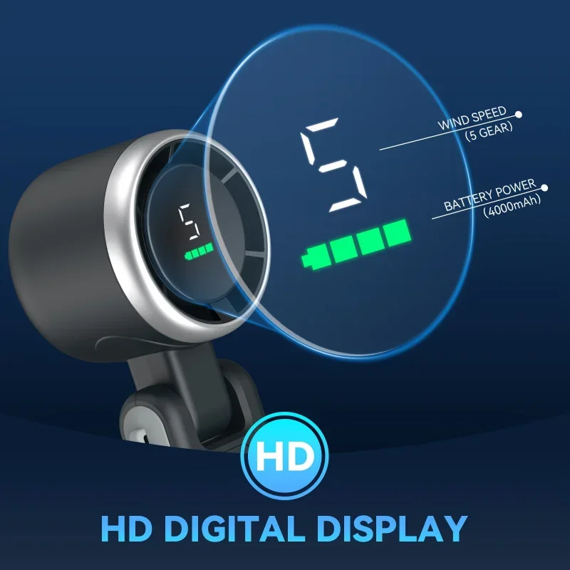 Turbofan portátil portátil de 5 velocidades - alimentado por bateria com operação de até 12 horas, ventilador multiuso 3 em 1 para viagens e casa"