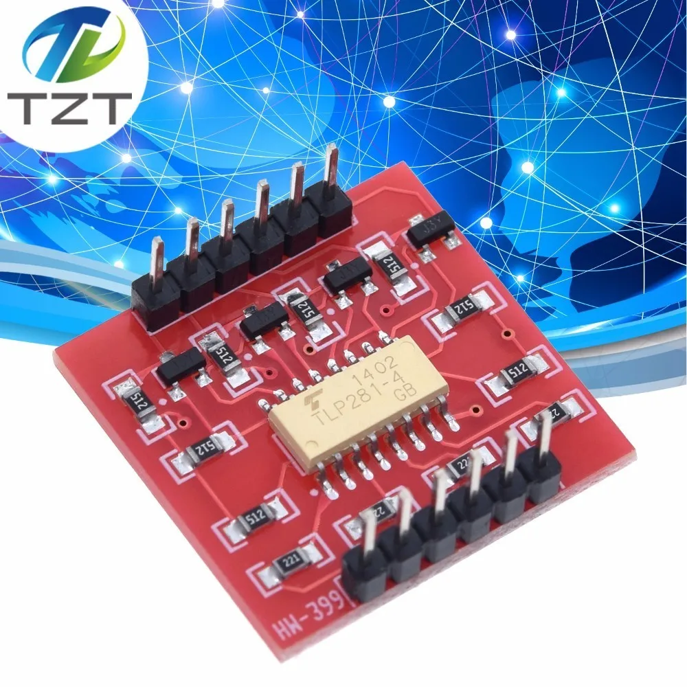 TZT TLP281 4 CH 4-Channel Opto-isolator IC Module For Arduino Expansion Board High And Low Level Optocoupler Isolation 4 Channel