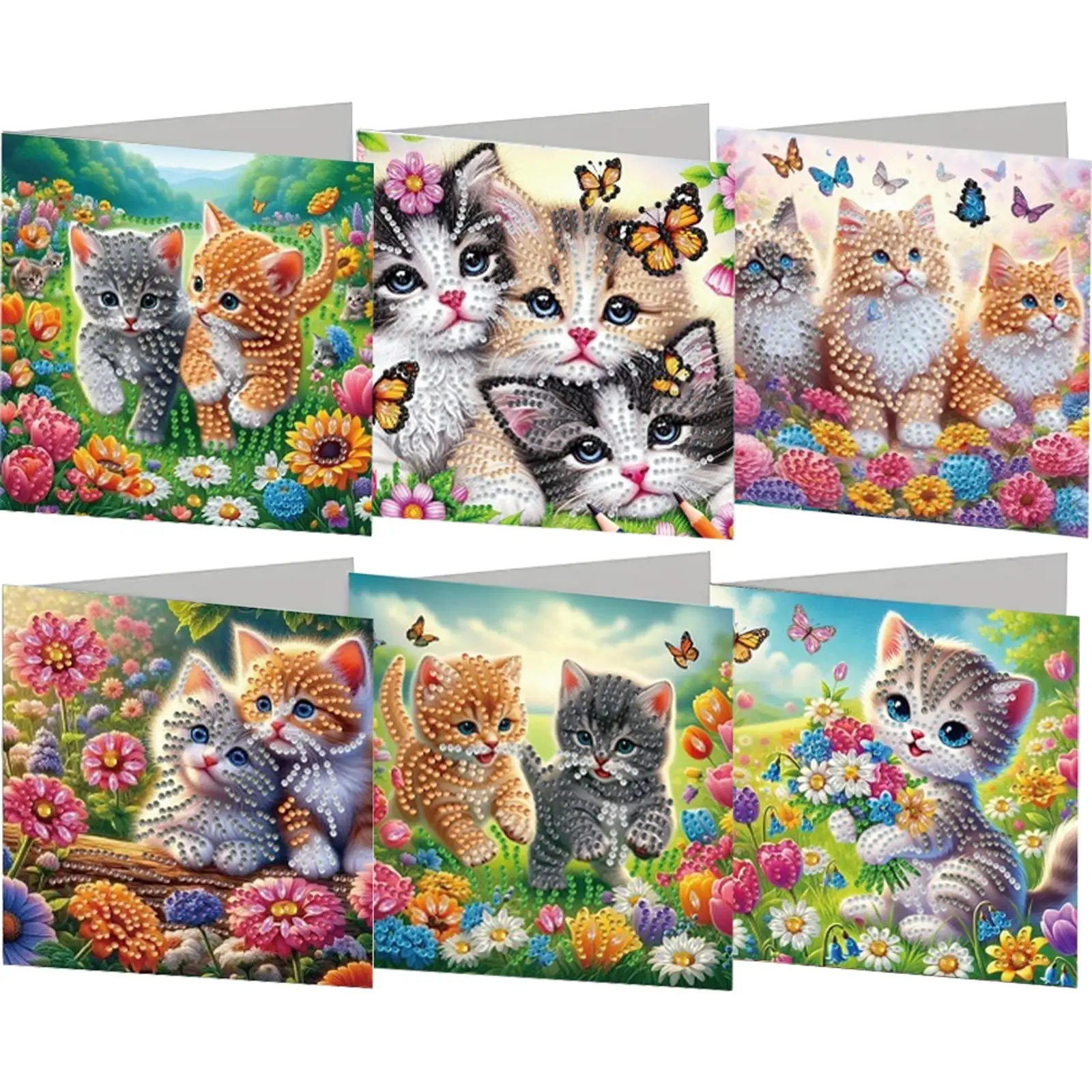 

Набор из 6 открыток для алмазной вышивки с животными, сделай сам, ручная работа, креативные открытки на День рождения и День благодарения