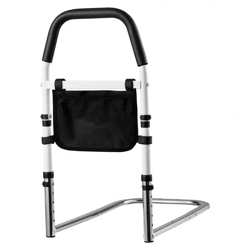 

Bed Rail for Elderly, Bedside Assist Rails with PU Handrail, Adjustable Height Pipe Bedside Cane, High-Strength Carbon Steel