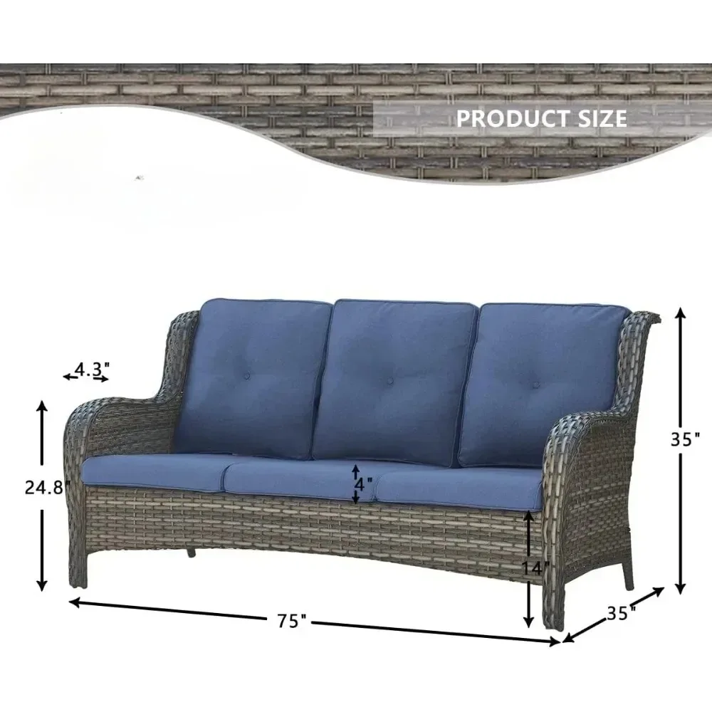 Tuinbanken 5 Stuks Tuinmeubilair Set Rieten Buiten Sectionele Bank Met Patio Draaibare Schommelstoelen, Tuinbanken