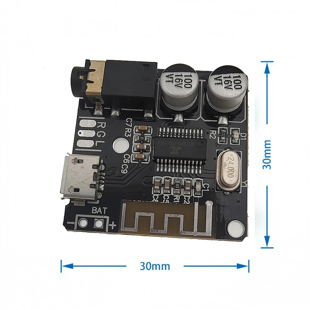 Bluetooth-Compatibele 5.0 Audio Decoder Board Mp3 Decoder Muziekmodule 3.7-5V Auto Luidsprekerversterker Modificatie Met Micro-Poort