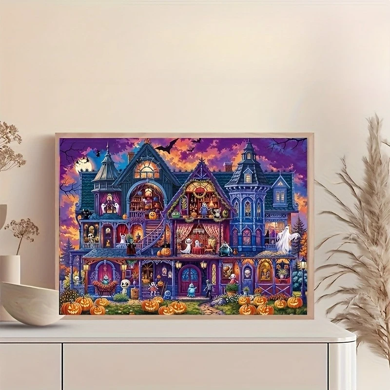 

500/1000/1200/2000PCS Puzzles for Adults Terrifying Halloween Attic Scene Jigsaw Puzzles Educational Games Puzzles Home Decor