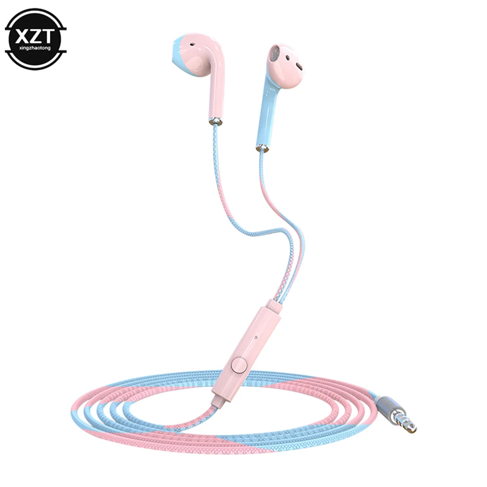 U24 Wired Headphones Stereo 3.5MM IN-Ear Running Music Game Noise Cancel Earphone With Mic For Mobile Phone Mobile PC PAD Laptop