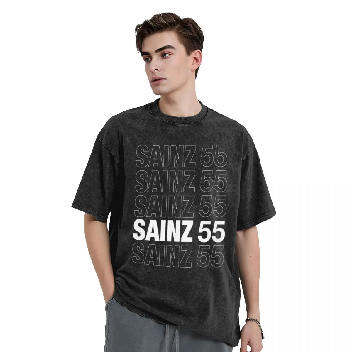 Carlos Sainz T Shirt Summer Smooth Operator 55 Y2K Fun T-Shirts 2024 Casual Harajuku Tshirt For Man Short Sleeve Pattern Clothes