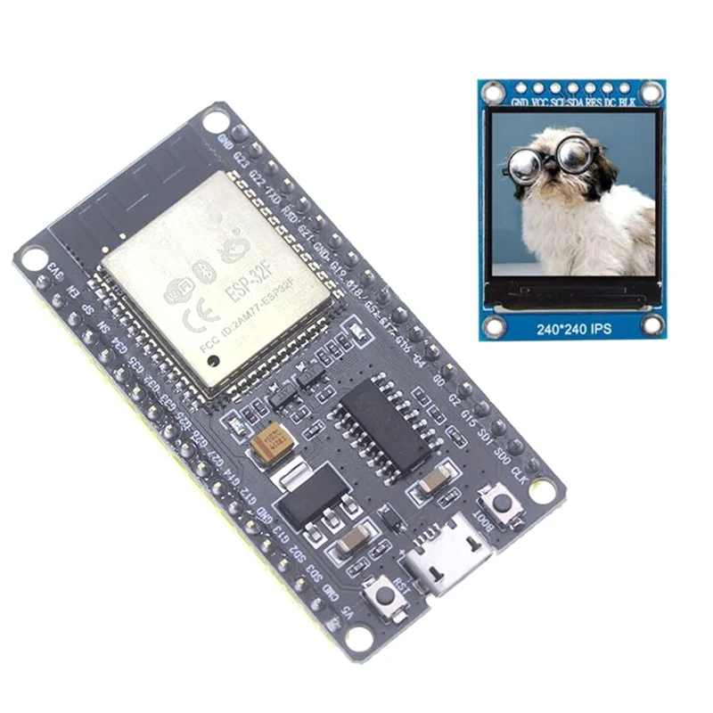 【FAST-SALE】Plastic ESP32F Module Development Board CH340 Driver Wireless Wifi Bluetooth Development Board With 1.3 Inch Color Sc