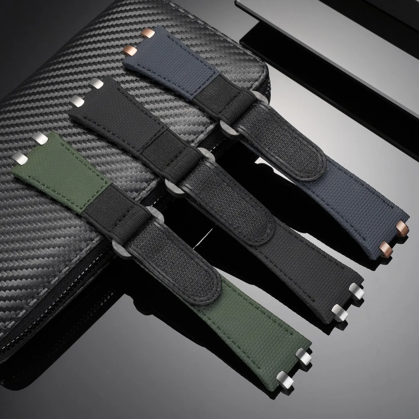For AP Audemars Piguet Royal Oak Offshore Series 15703/15710 Velcro Fluoroelastomer Watch Strap