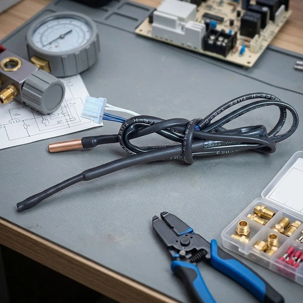 For Home Climate Control AC Tube Sensor Temperature Sensor Cooling System Probe High Precision Reading Robust Material Build