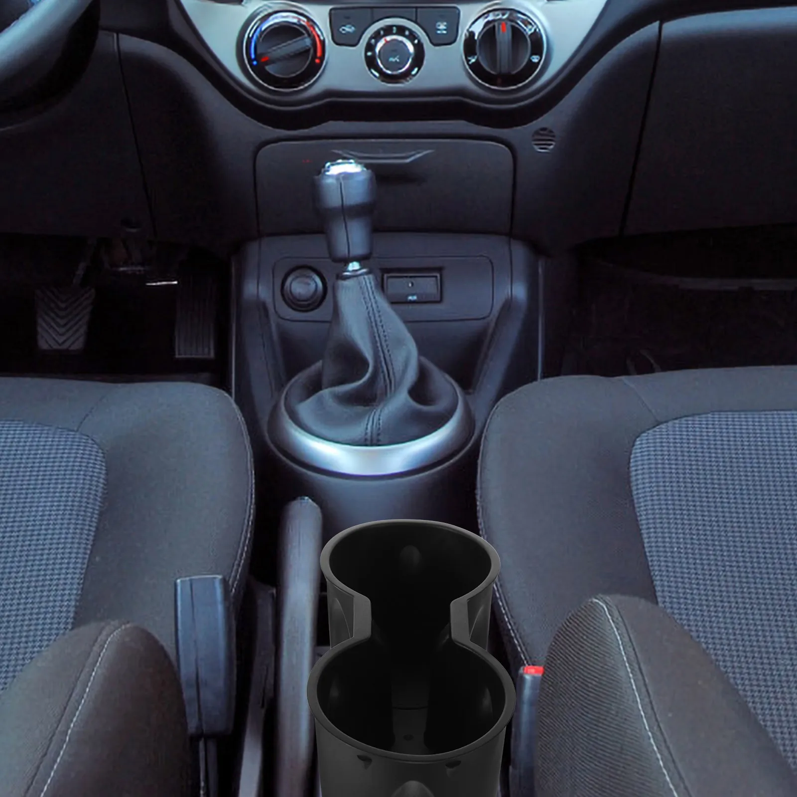 

Car Cup Holder for Y Black Center Console Beverage Rack Vehicle Drinks Holder Stable Placement Long Lasting