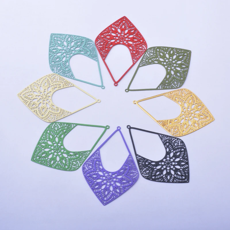 20pcs AB7674 Brass Big Golden geometry Pendant Colorful Charms Diy Jelwery Earrings Making