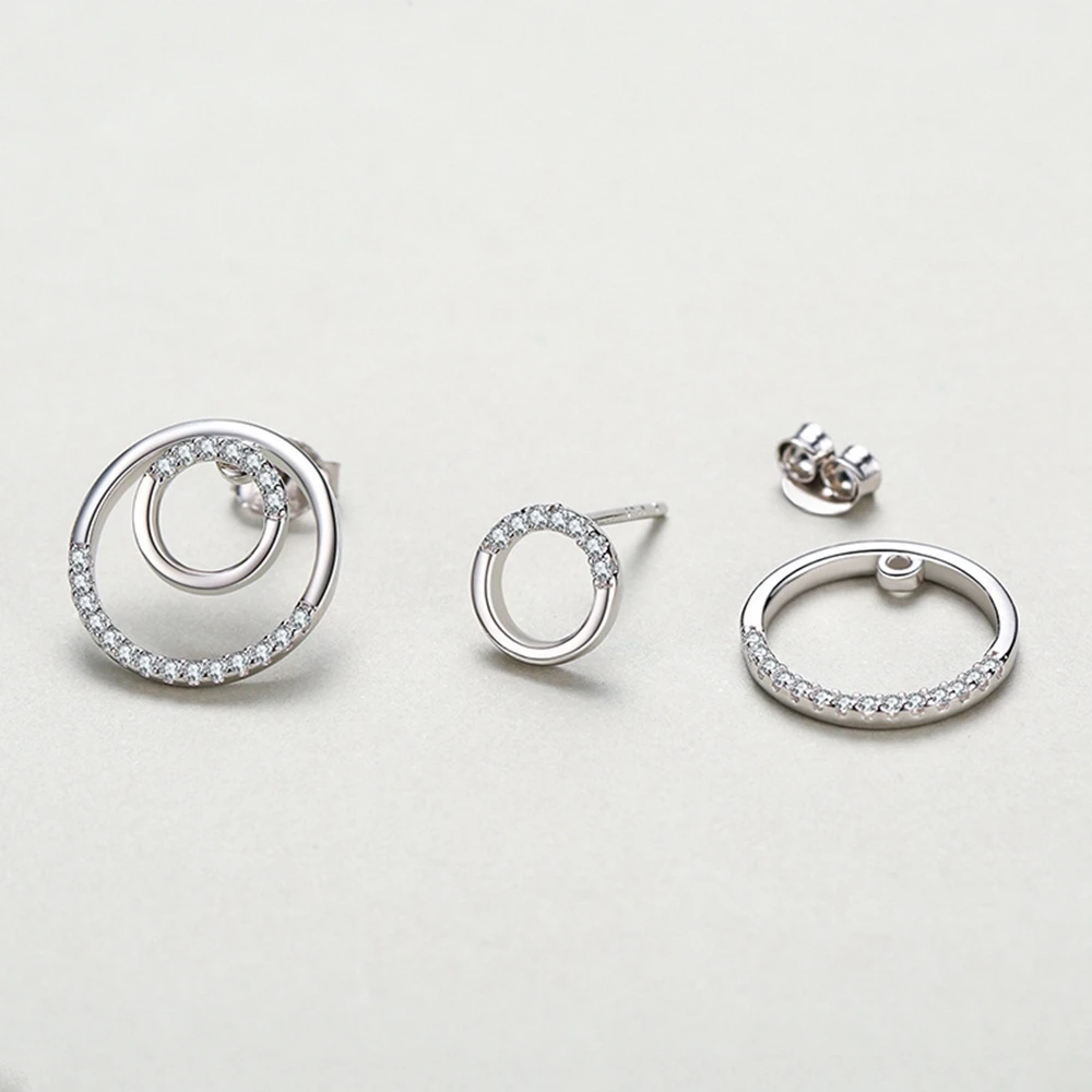 PuBang Fine Jewelry Real 925 Sterling Silver High Carbon Diamond Cocktail Round Stud Earrings for Women Party Gift Drop Shipping