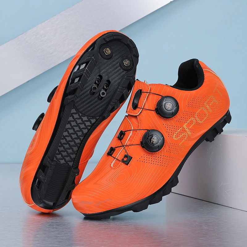 Professional Mountain Bike Lock Shoes with Multi Rotary Knob Closure, Ventilated Lightweight Upper, Strong Grip Studded Outsole,