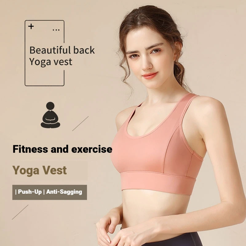 Women's Sports Bra with Removable Pads Crisscross Back Mesh Panels 3-Row Hook Closure Quick Dry for Yoga Gym Workout S-XL