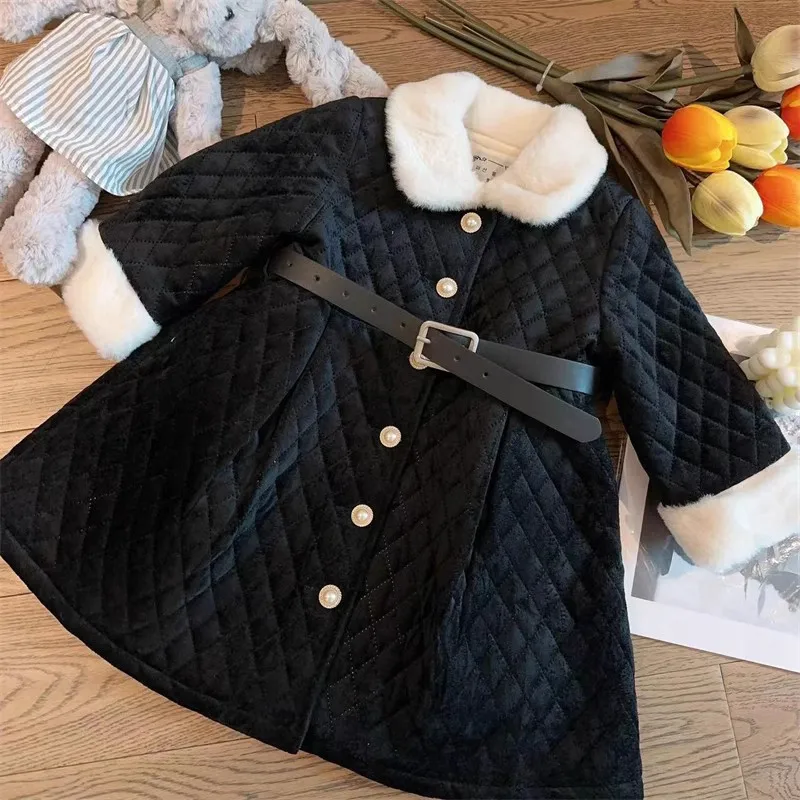 

Girls Coat Jacket Winter Cotton Windbreak 2023 Warm Plus Thicken Velvet Tracksuit Shool Children's Clothing