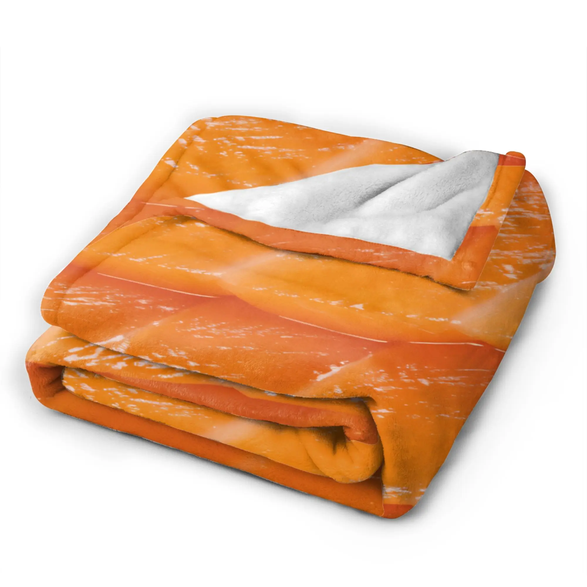 Salmon Fish Slice Warm Soft Blankets  Children Plush Throw Blanket Print Home Decor Flannel Bedspread Sofa Bed Cover