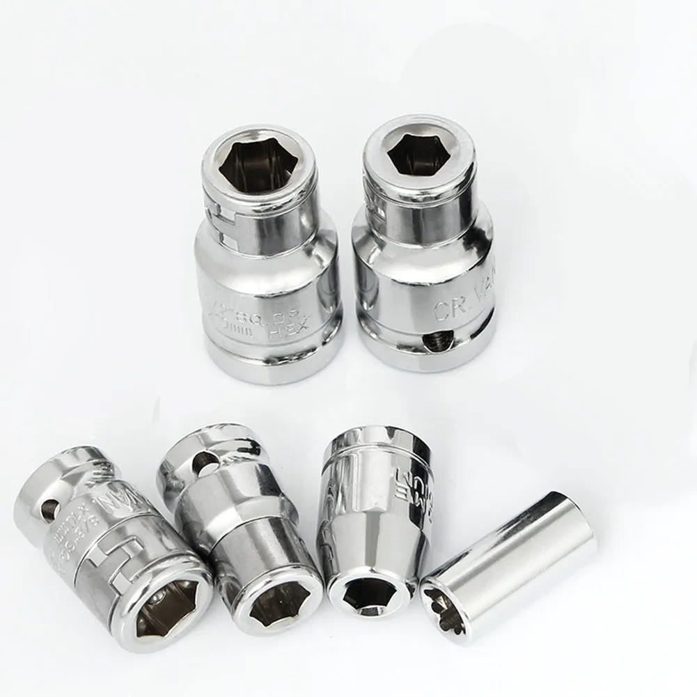 1/4 3/8 1/2 Ratchet Socket Adapter Hexagonal Drill Bit Holder Converter Square Nut Quick Wrench Hand Tool Accessories