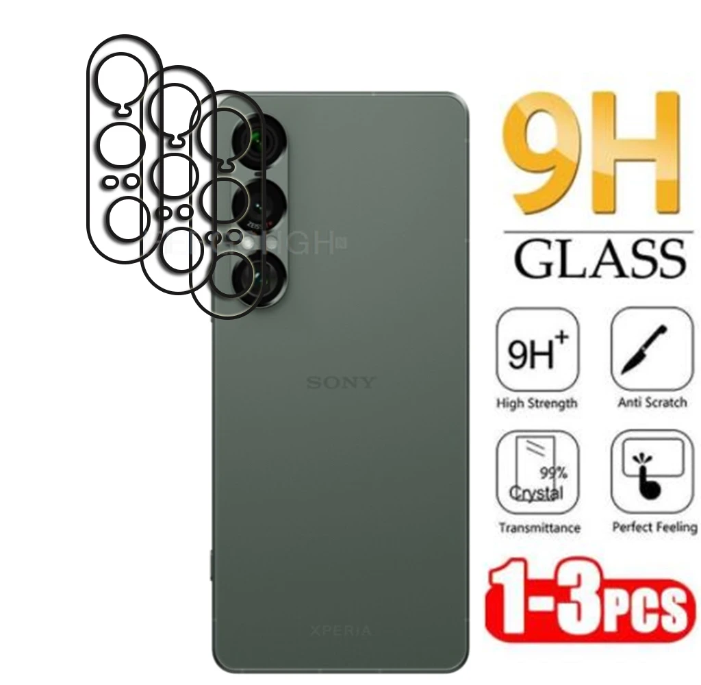 Funda de lente de cámara 3D para Sony Xperia 1 VII Protector de cámara de vidrio templado trasero para Xperia1VII 1VI 10 10VI película de anillo de lente